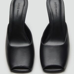 MANGO OPEN-TOE LEATHER MULES
